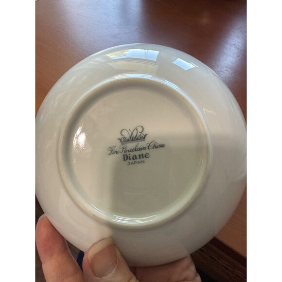 Fine China of Japan Small Dish Diane Pattern Discontinued White Blue - Picture 2 of 3